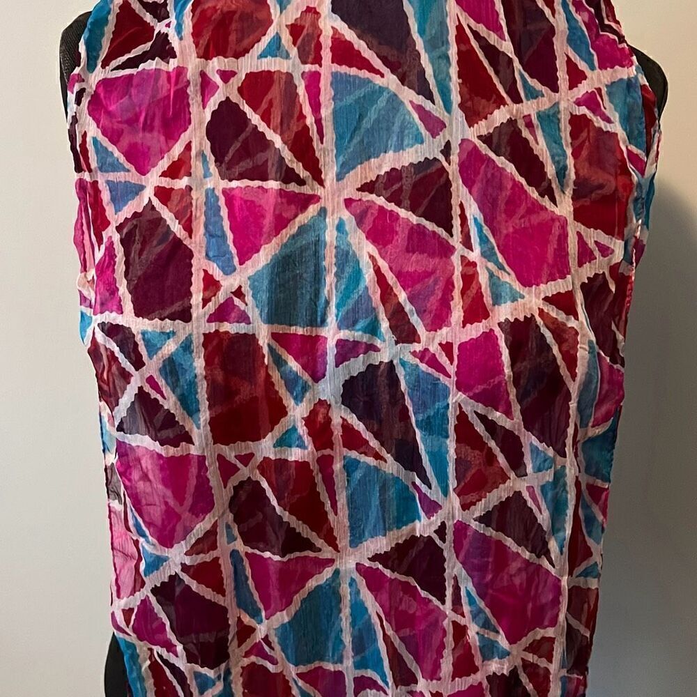 dELiAs Women's Multicolor Geometric Polyester Scarf - Picture 4 of 5